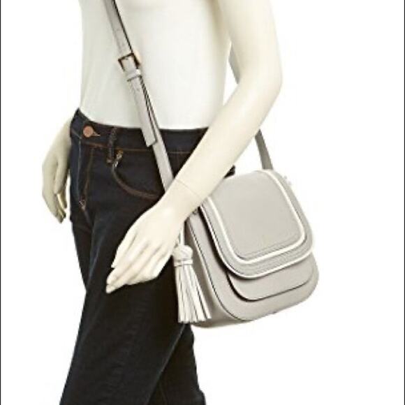 Kate Spade Pratt Street Rianne Bag Womens Gray & Ivory Leather Tasseled Purse - Picture 4 of 12